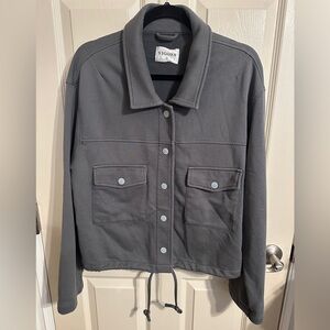 Vigoss Utility Jacket w Classic Collar & Silver Details, Gray, Size XL, NWOT